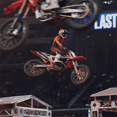 Man Riding Dirt Bike Near Last Sign GIF