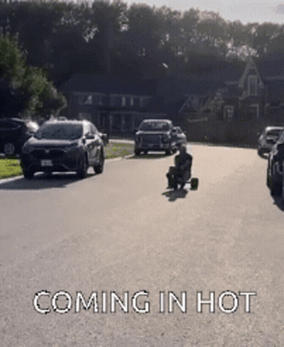 Man Riding Go Kart Coming In Hot GIF