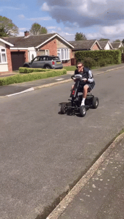 Man Riding Go Kart GIF