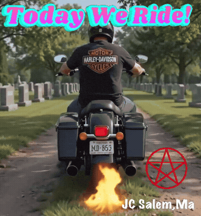 Man Riding Harley Davidson Motorcycle With Flames GIF