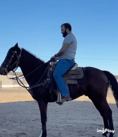 Man Riding Horse Blue Sky Imgplay GIF