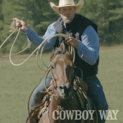 Man Riding Horse Cowboy Way GIF