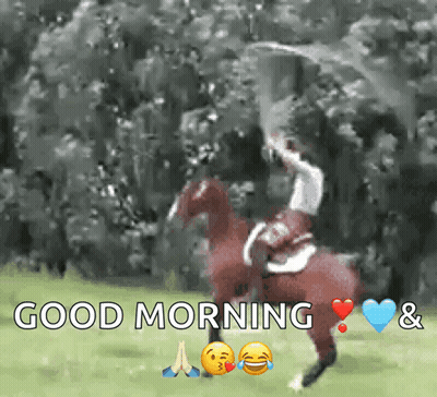 Man Riding Horse Good Morning