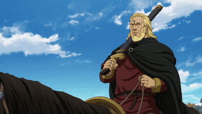 Man Riding Horse Holding Sword And Shield GIF