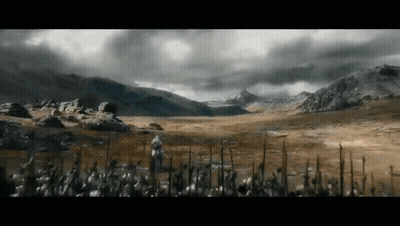 Man Riding Horse In Field With Mountain GIF