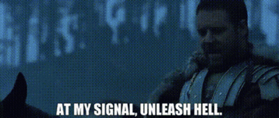 Man Riding Horse Saying At My Signal Unleash Hell GIF