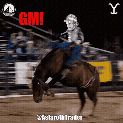 Man Riding Horse Saying Gm GIF