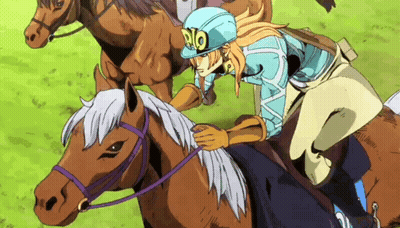 Man Riding Horse With Dio On Hat GIF