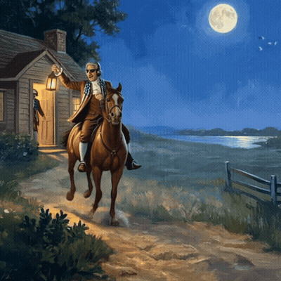 Man Riding Horse With Lantern GIF
