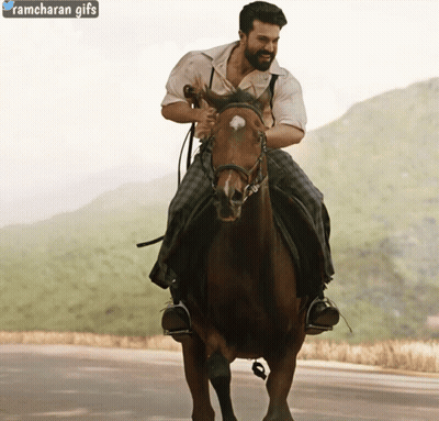 Man Riding Horse With Ramcharan Gifs GIF