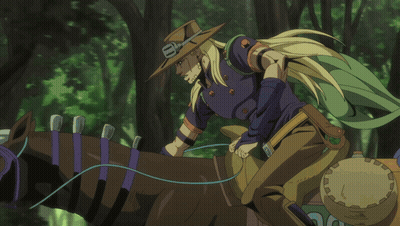 Man Riding Horse With Red Arrow Pointing GIF