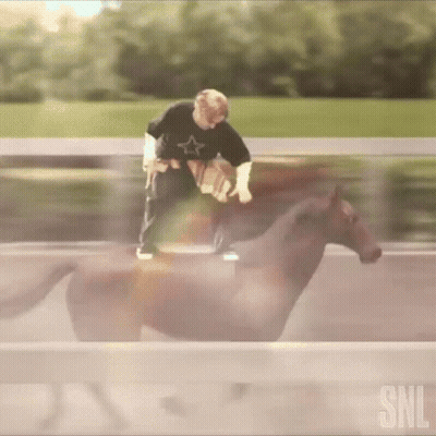 Man Riding Horse With SNL GIF