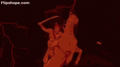 Man Riding Horse With Sword Flipshope.com GIF