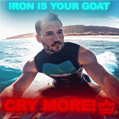 Man Riding Jet Ski Iron Is Your Goat Cry More GIF