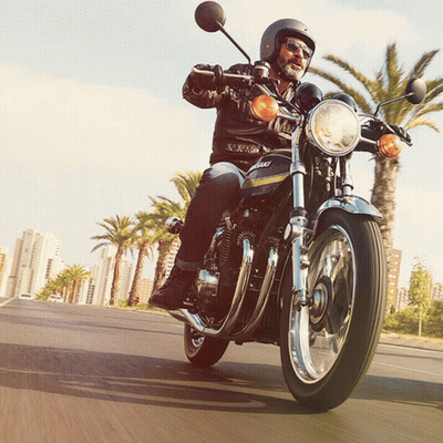 Man Riding Kawasaki Motorcycle GIF