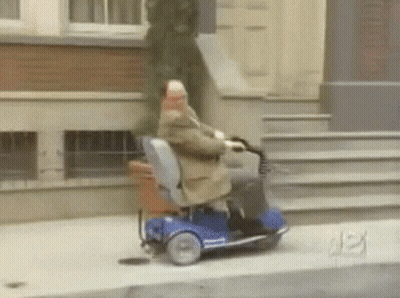 Man Riding Mobility Scooter GIF