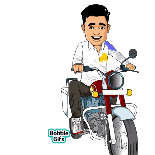 Man Riding Motorcycle Bobble Gifs Sticker