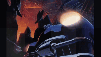Man Riding Motorcycle In Dark Room With Car GIF