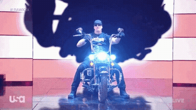 Man Riding Motorcycle In Front Of USA Live Logo GIF