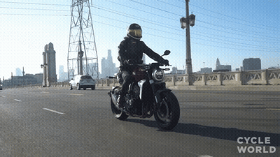 Man Riding Motorcycle On Bridge Cycle World GIF