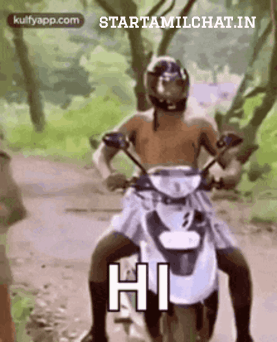 Man Riding Motorcycle Saying Hi GIF