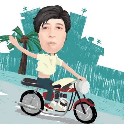 Man Riding Motorcycle With Arm Out Sticker