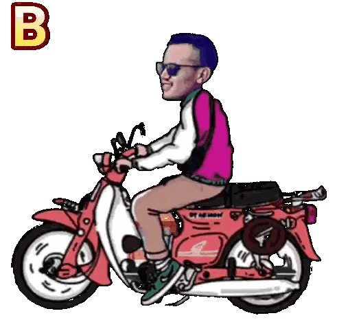 Man Riding Motorcycle With Bud Behind Him Sticker