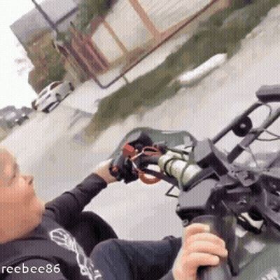 Man Riding Motorcycle With Reebe86 GIF