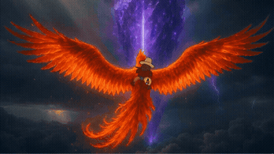 Man Riding Phoenix With XRP Flag GIF