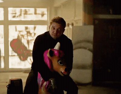 Man Riding Pink Unicorn GIF