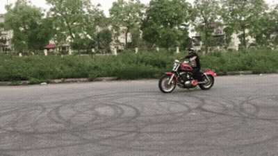 Man Riding Red Motorcycle GIF