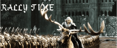 Man Riding Reindeer Saying Rally Time GIF