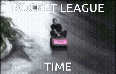 Man Riding Rocket League Sled Down Hill GIF
