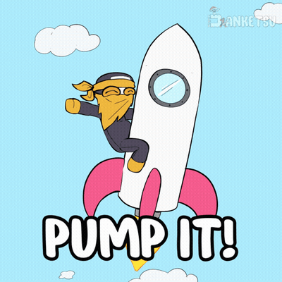 Man Riding Rocket Saying Pump It GIF