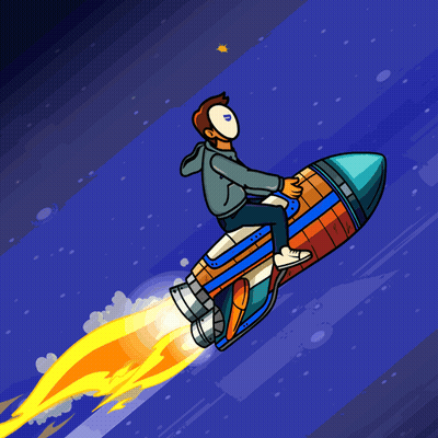 Man Riding Rocket To The Moon GIF