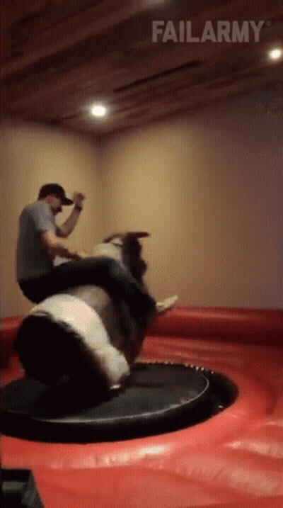 Man Riding Rodeo Bull With Failarmy GIF
