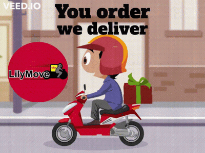 Man Riding Scooter Saying You Order We Deliver GIF