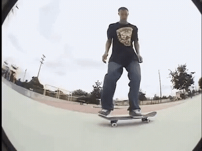 Man Riding Skateboard On Ramp In Skate Park GIF