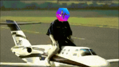 Man Riding Small Airplane W-10 GIF