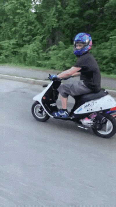 Man Riding Sonic Scooter GIF