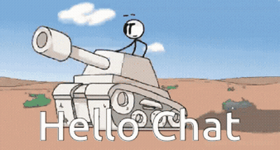 Man Riding Tank Saying Hello Chat GIF