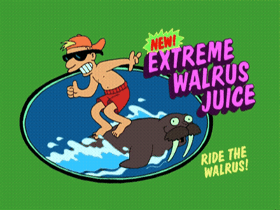 Man Riding Walrus With New Extreme Walrus Juice GIF