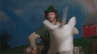 Man Riding White Unicorn GIF