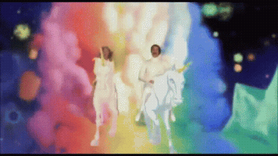 Man Riding White Unicorn GIF