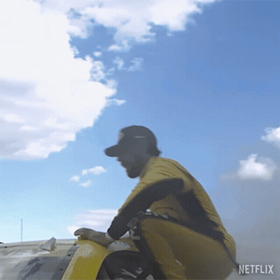 Man Riding Yellow Motorcycle Netflix GIF