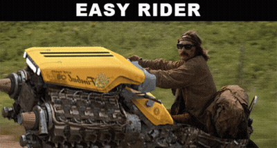 Man Riding Yellow Vehicle Easy Rider GIF