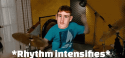 Man Rimshot Rhythm Intensifies GIF