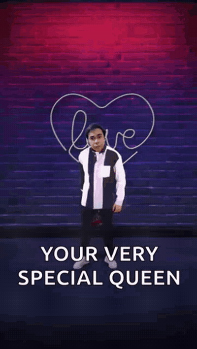 Man Roses 'Your Very Special Queen' Sign GIF