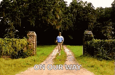 Man Running Down Dirt Road On Our Way GIF