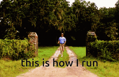 Man Running Down Dirt Road Saying This Is How I Run GIF